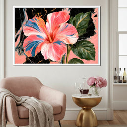 Fossilized Petals Upon Dark Stone - NicheCanvas