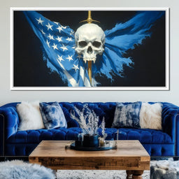 Star Spangled Vampire Skull Requiem - NicheCanvas