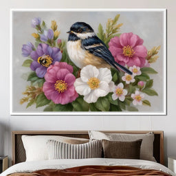 Chickadee Garden Blossom Song - NicheCanvas