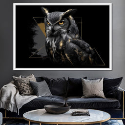 Golden Eyed Night Owl Portrait - NicheCanvas