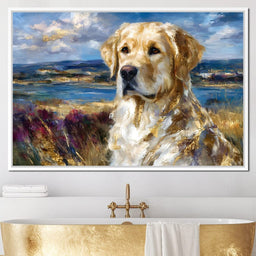 Golden Retriever Lakeside Watch - Neal Hackett - NicheCanvas
