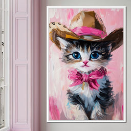 Cowboy Kitten Pink Bow Charm - NicheCanvas