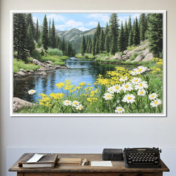 Alpine River Wildflower Glow - NicheCanvas
