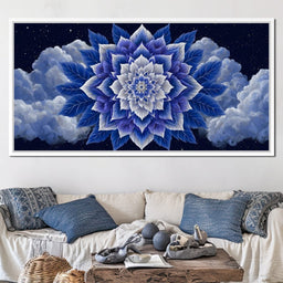 Starlit Sapphire Petal Mandala - NicheCanvas