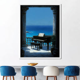 Seaside Sonata Grand Piano View - NicheCanvas