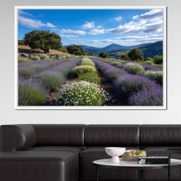 Lavender Fields Mountain Sky - NicheCanvas