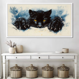 Black Feline on the Prowl - NicheCanvas