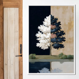 Dual Seasons Reflected Tree - NicheCanvas