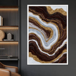 Gilded Marble River Flow - NicheCanvas