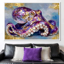 Gilded Violet Octopus Dream - NicheCanvas