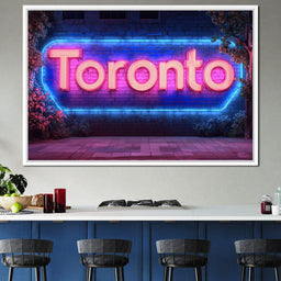 Toronto Neon Nightscape - NicheCanvas