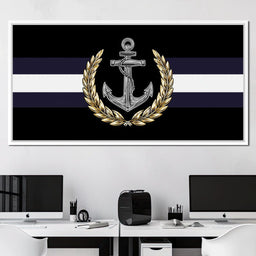 Nautical Anchor Laurel Crest - NicheCanvas