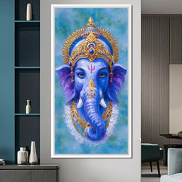 Royal Blue Ganesha Divine Blessing - NicheCanvas