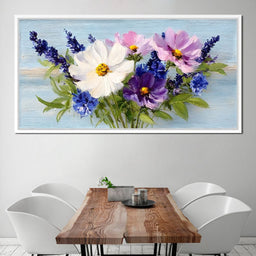 Oil Bouquet Pastel Meadow Flowers - NicheCanvas