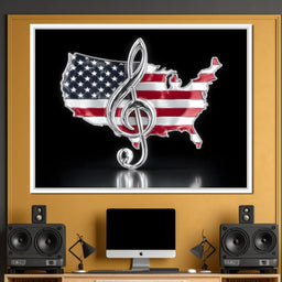 Patriotic Melody Stars Stripes - NicheCanvas