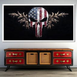 Stars Stripes Resolute Skull - NicheCanvas