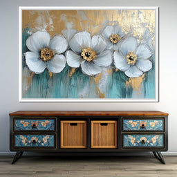 Golden Petals Dreamscape Blooms - Wildrose Creations - NicheCanvas