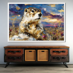Golden Prairie Marmot Glow - Neal Hackett - NicheCanvas