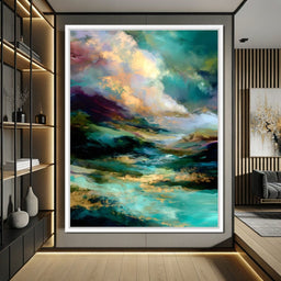 Aurora Tides of Golden Drift - NicheCanvas