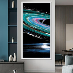 Celestial Saturn Swirl Odyssey - NicheCanvas
