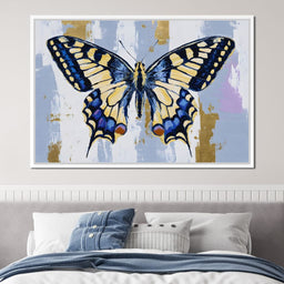 Blue Swallowtail Gold Drift - NicheCanvas