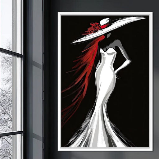 The White Dress - Elegant Flamenco Canvas Print