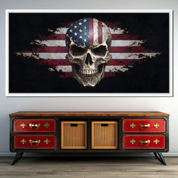 Stars Stripes Skull Rebellion - NicheCanvas