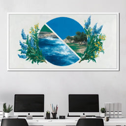 Mediterranean Sea and Olive Grove - NicheCanvas