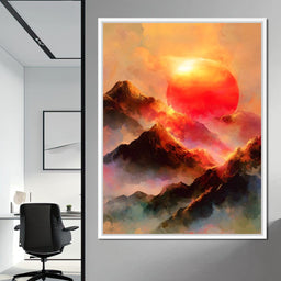 Radiant Dawn Over Ignited Peaks - NicheCanvas