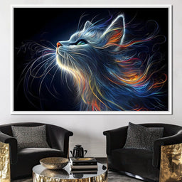 Celestial Feline Illuminations - NicheCanvas