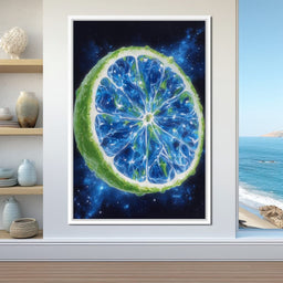 Galactic Lime Slice Radiance - NicheCanvas
