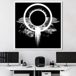 Celestial Eclipse Monochrome Burst - NicheCanvas