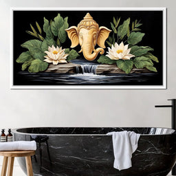 Tranquil Ganesh Divinity Reverie - NicheCanvas