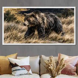 Solitary Wanderer Through The Golden Grass - NicheCanvas