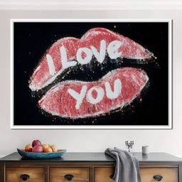 Love You Glitter Kiss Pop - NicheCanvas