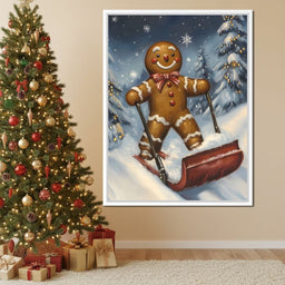 Gingerbread Joy Snowy Trek - NicheCanvas