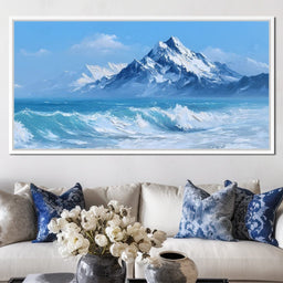 Glacial Peaks Ocean Crescendo - NicheCanvas