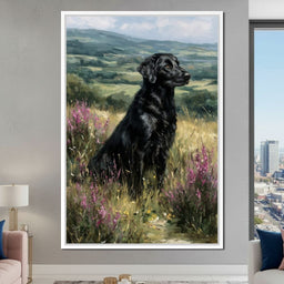 Black Labrador Meadow Sentinel - NicheCanvas