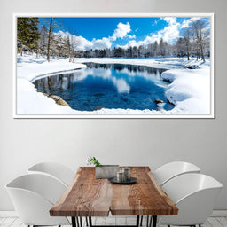 Crystal Winter Lake Reflections - NicheCanvas