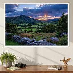 Sunbeams Over Green Valley - NicheCanvas