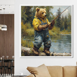 Bear Fishing - NicheCanvas