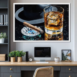 Whiskey Night Silhouette - NicheCanvas