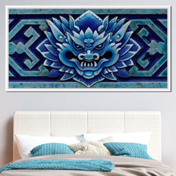 Cerulean Guardian Dragon Face - NicheCanvas