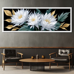 White Lotus Gold Leaf Bouquet - NicheCanvas