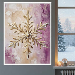 Golden Snowflake Abstract Glow - NicheCanvas