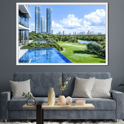 Skyline Radiance Overlooking the Golf Course - NicheCanvas