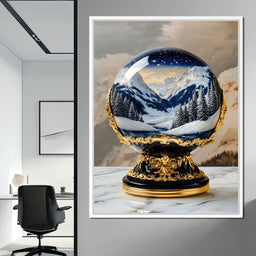 Majestic Alpine Nocturne Winter Globe - NicheCanvas