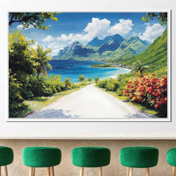 Ocean Path to Tranquil Peaks - NicheCanvas