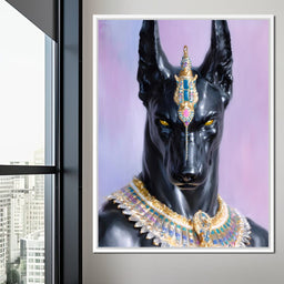 Golden Jackal Pharaoh Guardian - NicheCanvas