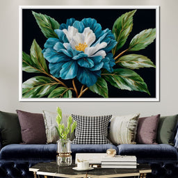 Flourishing Blue Elegance - NicheCanvas